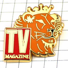 ピンバッジ・王冠のライオン獅子TV雑誌