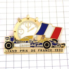 ピンバッジ・フランス国旗F1グランプリ時計ルノー車 RENAULT FRANCE