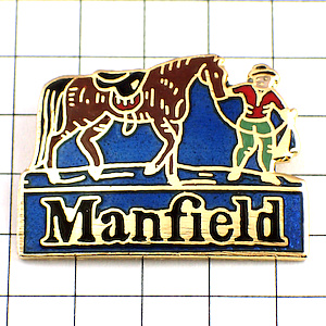 ピンバッジ・鞄や靴マンフィールド馬をひく人 MANFIELD BAGS