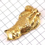 ピンバッジ・金色のネコ猫