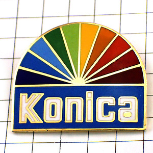 ピンバッジ・コニカ写真カラーフィルム虹色 KONICA RAINBOW COLORS