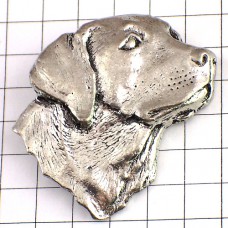 ピンバッジ・ゴールデンレトリバー犬の顔ピューター製シルバー銀色 SILVER PEWTER  A-R-BROWN DOG