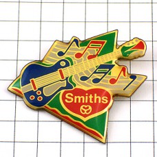 ピンバッジ・エレキギター音符音楽楽器スミス赤いハート型 SMITH