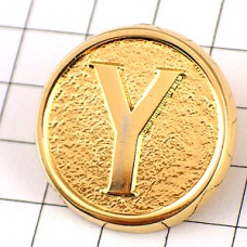 ピンバッジ・アルファベット「Ｙ」ゴールド金色