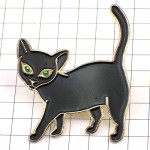 ブローチ・緑の目のクロネコ黒猫 BLACK-CAT