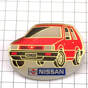 ピンバッジ・車ミクラ日産マーチ赤 NISSAN-MICRA JAPAN