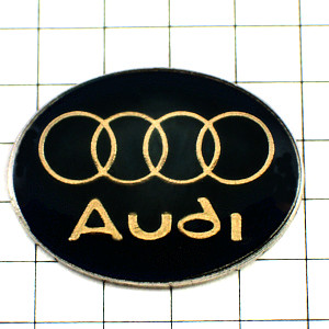 ピンバッジ・アウディ車エンブレム紺色ドイツ楕円 AUDI GERMANY DEUTSCHLAND