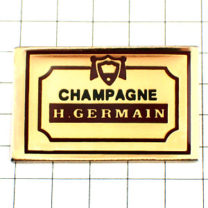 ピンバッジ・シャンパーニュ酒ジェルマンのラベル型 CHAMPAGNE HENRY-GERMAIN FRANCE