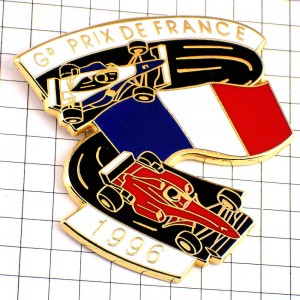 ピンバッジ・F1グランプリ車フランス国旗シューマッハとヒル２台ルノー RENAULT FRANCE