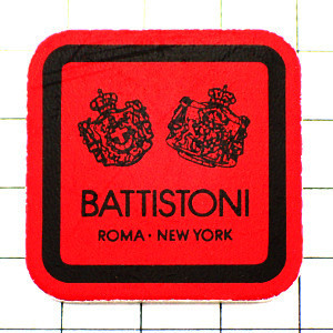 ピンバッジ・バティストーニ服イタリア赤い四角 BATTISTONI ITALIA ROMA NEW-YORK