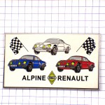 ピンバッジ・ルノーアルピーヌA110チェッカーフラッグ旗 RENAULT-ALPINE A110 FRANCE