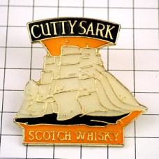 ピンバッジ・カティサーク白い帆船スコッチウイスキー酒 CUTTY-SARK SCOTCH WHISKY SCOTLAND