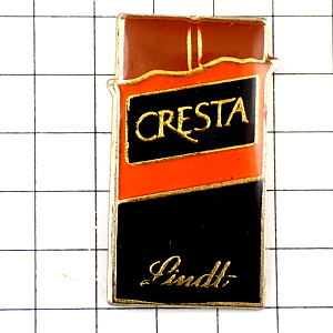 ピンバッジ・リンツ板チョコレート一枚 LINDT CRESTA  SWISS CHOCOLATE