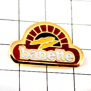 ピンバッジ・パンと赤いパン焼き窯バネット小麦粉 BANETTE BAGUETTE FRANCE