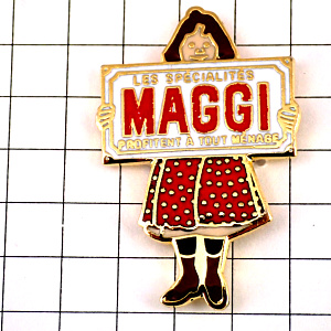 ピンバッジ・マギー水玉スカートの女の子 MAGGI FRANCE