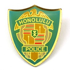 ピンバッジ・ホノルル警察ハワイ/USAアメリカ紋章 HONOLULU HAWAII