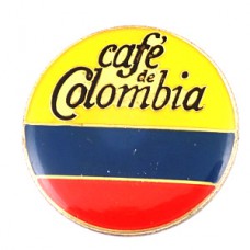 ピンバッジ・コロンビア国旗色コーヒー珈琲 CAFE COLOMBIA