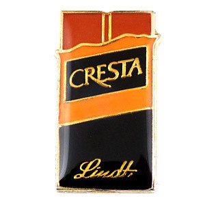 ピンバッジ・リンツ板チョコレート一枚 LINDT CRESTA  SWISS CHOCOLATE