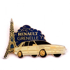 ピンバッジ・エッフェル塔とルノー車 RENAULT FRANCE