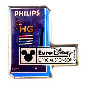 ピンバッジ・ユーロディズニーミッキーマウス録画フィリップス社 EURODISNEY PHILIPS MICKEY VIDEO