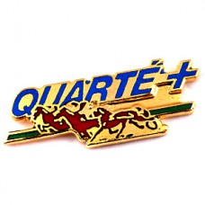 ピンバッジ・競馬の赤い馬３頭 TIERCE QUARTE FRANCE