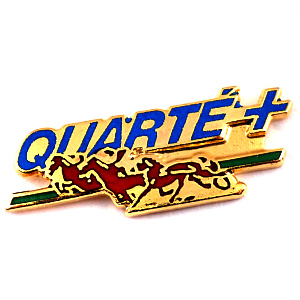 ピンバッジ・競馬の赤い馬３頭 TIERCE QUARTE FRANCE