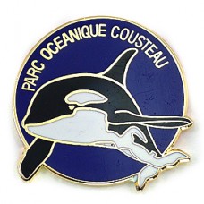 ピンバッジ・イルカいるかドルフィン水族館シャチ一頭 COMMANDANT-COUSTEAU JACQUES-YVES-COUSTEAU FRANCE