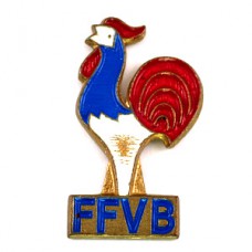 ピンバッジ・ニワトリ雄鶏フランス国旗色バレーボール協会 FFVB FEDERATION-FRANCAISE-DE-VOLLEYBALL