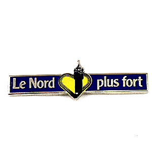 ピンバッジ・ノール県の黄色いハートと塔 LE-NORD-PLUS-FORT DEPARTEMENT FRANCE