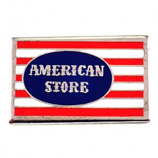 ピンバッジ・アメリカのお店星条旗/USA国旗風 AMERICAN-STORE JEANS