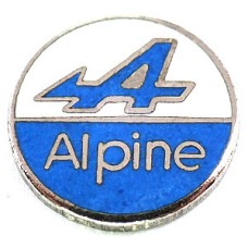 ピンバッジ・ルノーＡアルピーヌ車ブルー水色 RENAULT-ALPINE RENAULT FRANCE