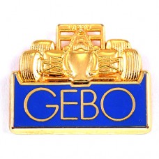 ピンバッジ・金色のF1レース車ゴールドGEBO