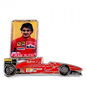 ピンバッジ・アレジの写真F1レースのフェラーリ車 JEAN-ALESI FERRARI AGIP FRANCE ITALY