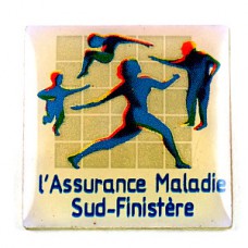 ピンバッジ・踊る青い人々保険会社 ASSURANCE-MALADIE