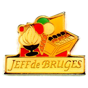 ピンバッジ・アイスやチョコ会社ジェフドゥブルージュ箱入り JEFF-DE-BRUGES BRUXELLES BELGIUM