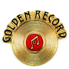 ピンバッジ・ゴールデンレコード音符ミュージック音楽 GOLDEN-RECORD VINYL