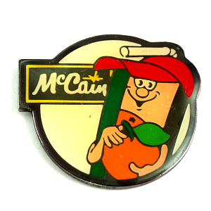 ピンバッジ・オレンジジュースくん赤い帽子 FRITE MC-CAIN PATATO