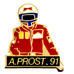 ピンバッジ・アランプロストF1レーサー車 FERRARI ALAIN-PROST FRANCE