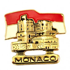 ピンバッジ・モナコ公国お城と国旗 MONACO FLAG CASTLE