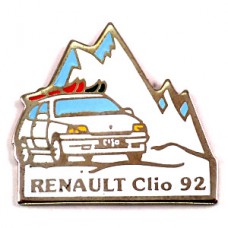 ピンバッジ・スキー雪山ルノークリオ車 RENAULT FRANCE