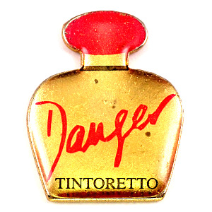 ピンバッジ・ティントレット香水壜 DANGER TINTORETTO