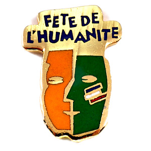 ピンバッジ・共産党ユマニテ祭トリコロール人の横顔 FETE-DE-L-HUMANITE PARTI-COMMUNISTE FRANCE