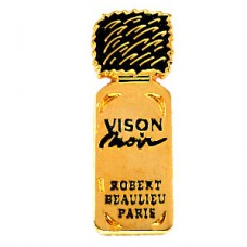 ピンバッジ・毛皮の付いた香水壜 ROBERT-BEAULIEU VISON-NOIR