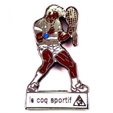 ピンバッジ・ルコックスポルティフ雄鶏ニワトリ三角テニス選手ヤニックノア勝利 LE-COQ-SPORTIF FRANCE