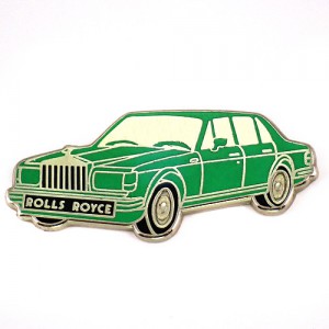 ピンバッジ・ロールスロイス車グリーン緑 ROLLS-ROYCE ENGLAND