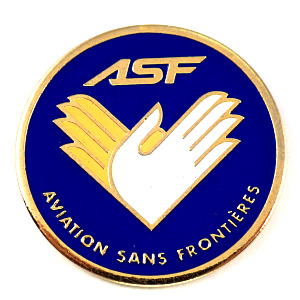 ピンバッジ・手のひらの翼ＡＳＦ国境なき航空 ASF AVIATION-SANS-FRONTIERES