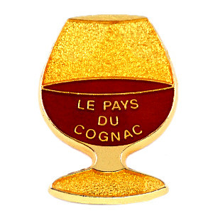 ピンバッジ・コニャックお酒グラス一杯 COGNAC FRANCE