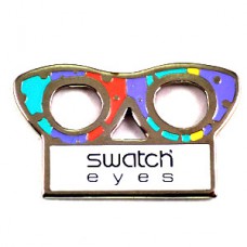 ピンバッジ・時計スウォッチのフレーム眼鏡 SWATCH SWISS 