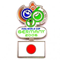 ピンバッジ・サッカーワールドカップ大会ドイツ日本国旗FIFA