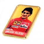 ピンバッジ・アレジの写真レースF1パイロット車レーサー JEAN-ALESI FRANCE FERRARI AGIP ITALY